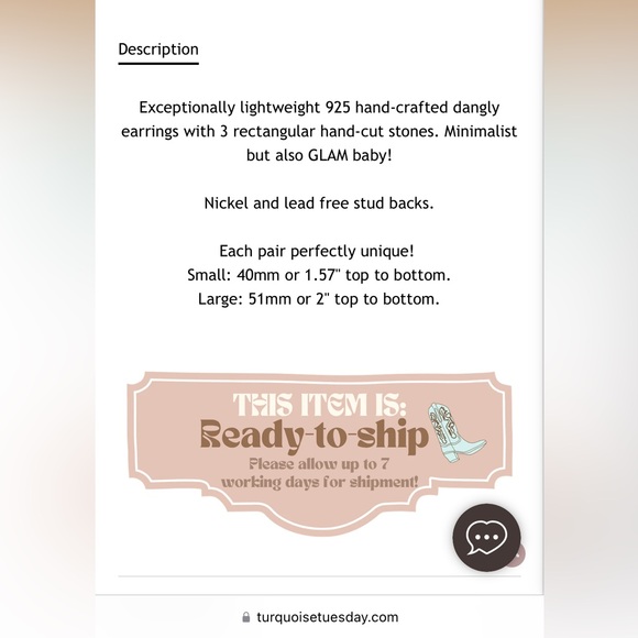 Turquoise Dangle Earrings - Picture 4 of 4